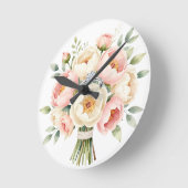 Horloge Ronde Romantic Peony Bouquet with Diamond Ring (Angle)