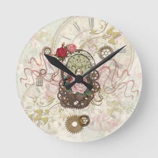 Horloge Ronde Romantique de Steampunk (Recto)