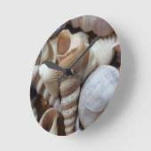 Horloge Ronde Romantique Tropical Exotic Sea Shells Amour de pla (Angle)