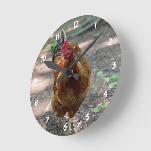 Horloge Ronde Rooster Wall Clock (Angle)