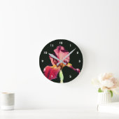Horloge Ronde Root Beer Bearded Iris Flower (Maison)