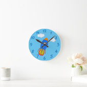 Horloge Ronde Roquette De Dessin Dans Le Ciel Bleu (Maison)