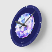 Horloge Ronde rosace bleue (Angle)