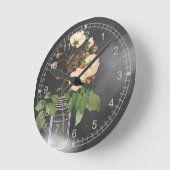 Horloge Ronde Rose Adélaïde en noir (Angle)