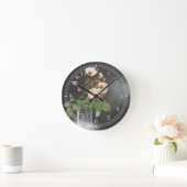 Horloge Ronde Rose Adélaïde en noir (Maison)