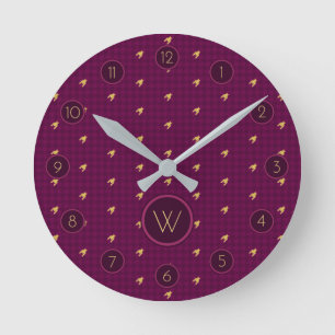 Horloge Ronde Rose avec l'horloge en pied de cheminée d'ascensio