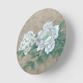 Horloge Ronde Rose blanche (Angle)