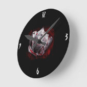 Horloge Ronde Rose blanche (Angle)