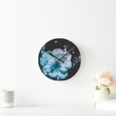 Horloge Ronde Rose blanche fraîche Zen (Maison)