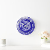 Horloge Ronde rose bleu (Maison)