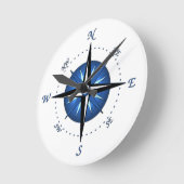 Horloge Ronde Rose Bleu Compass (Angle)