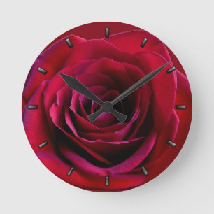 Horloge Ronde Rose Clock Red Rose Flower Wall Clock Rose Decor