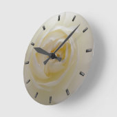 Horloge Ronde Rose Clock White Rose Flower (Angle)