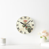 Horloge Ronde Rose Clockface botanique de chèvrefeuille (Maison)