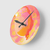 Horloge Ronde Rose de chou III (Angle)