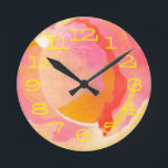 Horloge Ronde Rose de chou III<br><div class="desc">Floral</div>