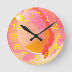Horloge Ronde Rose de chou III