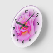 Horloge Ronde Rose de pourpre (Angle)