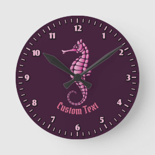 Horloge Ronde Rose de Seahorse