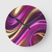 Horloge Ronde Rose et or violet moderne- (Recto)