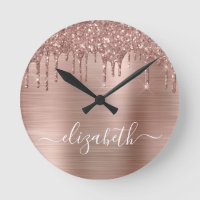Rose Gold Dripping Glitter Personalized