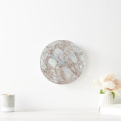 Horloge Ronde Rose Gold Silver Glam Marble Modern Personalized (Maison)