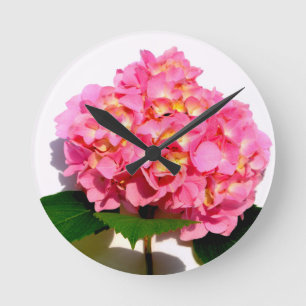 Horloge Ronde Rose Hydrangea rose fleur rose rose floral