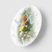 Horloge Ronde rose jaune (Angle)