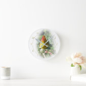 Horloge Ronde rose jaune (Maison)