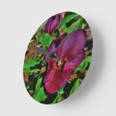 Horloge Ronde Rose Lenten rose de Bourgogne (Angle)