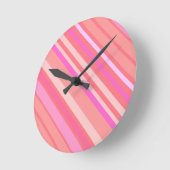 Horloge Ronde Rose Moderne Chic Diagonal Grilles (Angle)