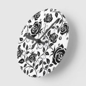 Horloge Ronde Rose noir (Angle)
