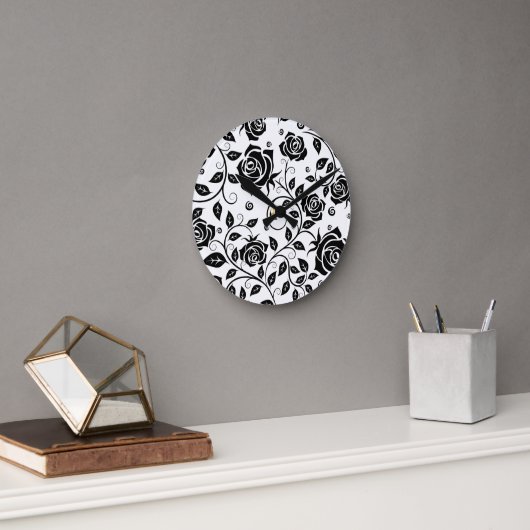 Horloge Ronde Rose noir (Bureau)