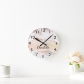 Horloge Ronde Rose or blush agneau nom élégant (Maison)