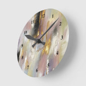 Horloge Ronde Rose or moderne Abstrait (Angle)
