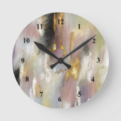 Horloge Ronde Rose or moderne Abstrait (Recto)