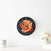 Horloge Ronde Rose orange clair (Maison)