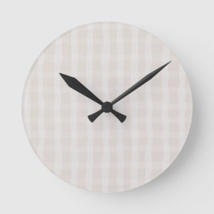 Horloge Ronde Rose Pâle Plaid Élégant