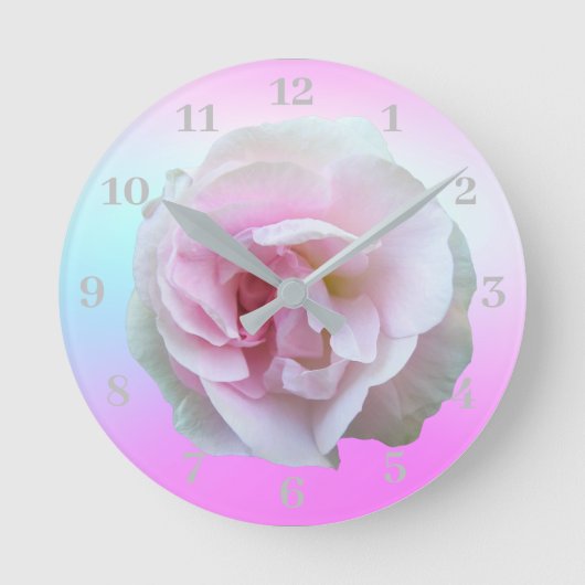 Horloge Ronde Rose Pastel violet Ombre (Recto)