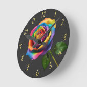 Horloge Ronde Rose Rainbow Long Stem (Angle)