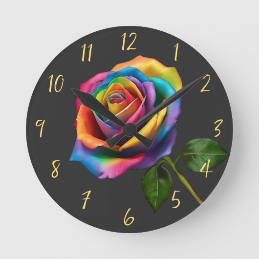 Horloge Ronde Rose Rainbow Long Stem (Recto)