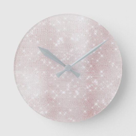 Horloge Ronde Rose rose minimal Abstrait blanc éclatant Pastel (Recto)