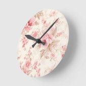 Horloge Ronde Rose rose poussiéreux (Angle)