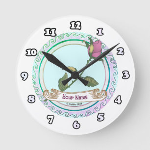 Horloge Ronde Rose rose rose