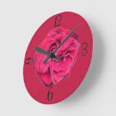 Horloge Ronde Rose rouge (Angle)