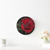 Horloge Ronde Rose rouge (Maison)