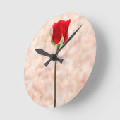 Horloge Ronde Rose Rouge (Angle)