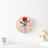 Horloge Ronde Rose Rouge (Maison)