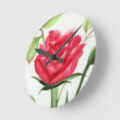 Horloge Ronde Rose rouge (Angle)