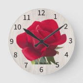 Horloge Ronde Rose rouge - Red rose (Recto)